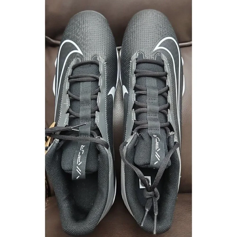 NIKE VAPOR EDGE SHARK 2 BLACK-WHITE-GREY FOOTBALL CLEATS Men's Size 13 - Picture 5 of 8